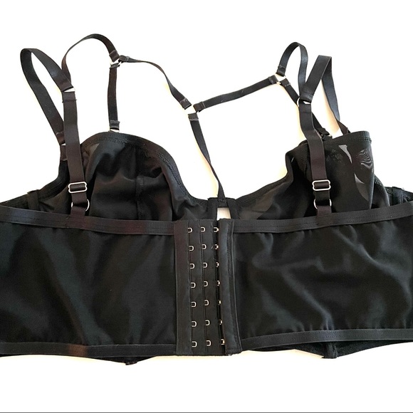 ❌SOLD Torrid Black Lace & Mesh Harness Lightly Lined Longline Underwire Bralette - Picture 15 of 16